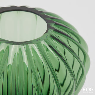 EDG Enzo De Gasperi Diamant-Glasvase, H20 cm, Grün
