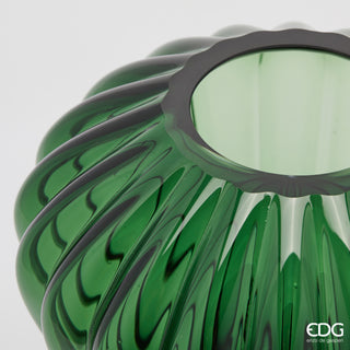 EDG Enzo De Gasperi Vaso Diamante in Vetro H27 cm Verde