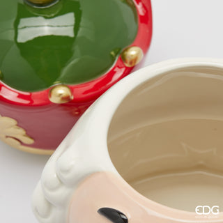 EDG Enzo De Gasperi Contenitore Natalizio in vetro Soldatino con Tamburo H28 cm