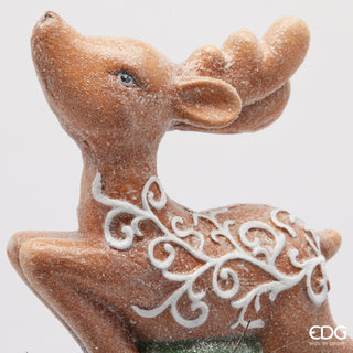 EDG Enzo De Gasperi Decorazione Natalizia Renna con piedistallo H71 cm