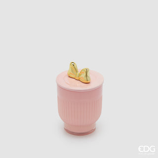 EDG Enzo De Gasperi Candela Rosa Jolie con Profumo Acqua di Rosa con Vaso D7 cm