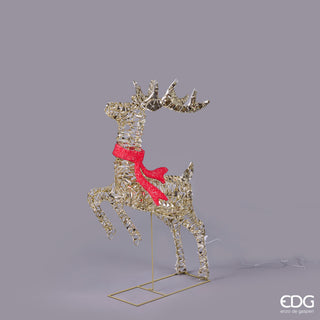 EDG Enzo De Gasperi Decoro Renna con Fiocco 720 Microled H93 cm
