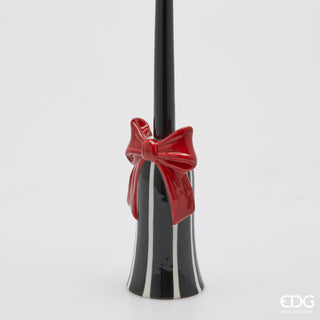 EDG Enzo De Gasperi Portacandela natalizio Fiocco H17 cm
