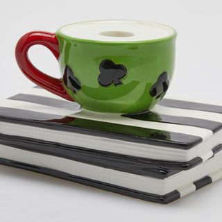 EDG Enzo De Gasperi Christmas Candle Holder Green Book Cup H10 cm