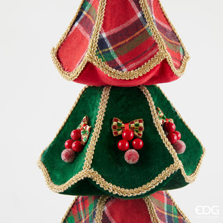 EDG Enzo De Gasperi Decorazione Natalizia Pino Rosso Verde H63 cm