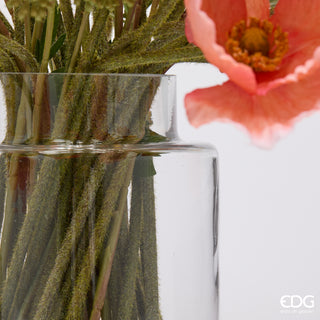 EDG Enzo De Gasperi Papavero Composizione con Foglie H53 cm Arancio