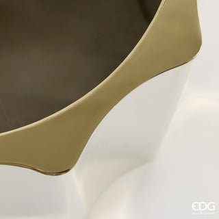 EDG Enzo De Gasperi Vaso Scanalato Tondo H50 cm in Acciaio