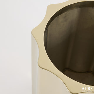 EDG Enzo De Gasperi Vaso Scanalato Tondo H50 cm in Acciaio