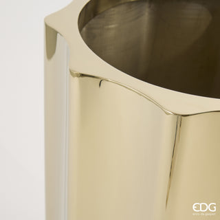 EDG Enzo De Gasperi Vaso Scanalato Tondo H70 cm in Acciaio
