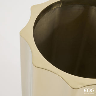 EDG Enzo De Gasperi Vaso Scanalato Tondo H70 cm in Acciaio