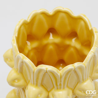 EDG Enzo de Gasperi Vaso Conigli Easter H32 cm Giallo