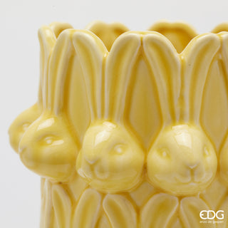 EDG Enzo de Gasperi Vaso Conigli Easter H32 cm Giallo
