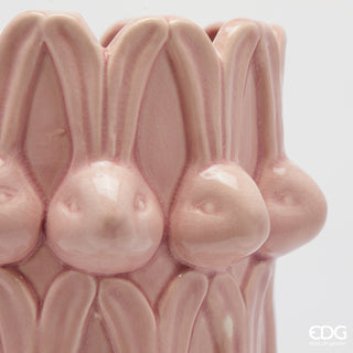 EDG Enzo de Gasperi Vaso Conigli Easter H32 cm Rosa