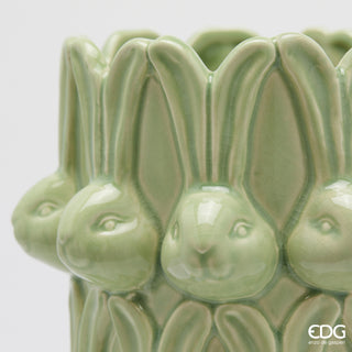 EDG Enzo de Gasperi Vaso Conigli Easter H32 cm Verde