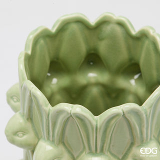 EDG Enzo de Gasperi Vaso Conigli Easter H32 cm Verde
