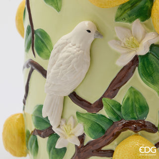 EDG Enzo de Gasperi Vaso Limoni Bombato H36 D30 cm Verde