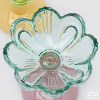 EDG Enzo De Gasperi Set of 4 Glass Flower Candle Holders