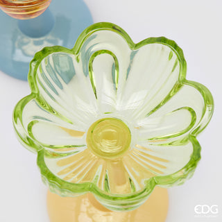 EDG Enzo De Gasperi Set of 4 Glass Flower Candle Holders