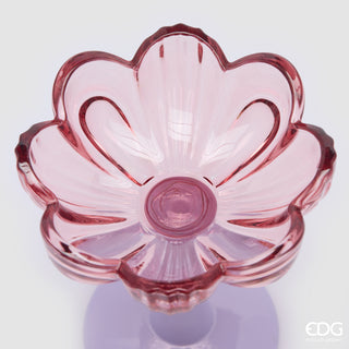 EDG Enzo De Gasperi Set of 4 Glass Flower Candle Holders