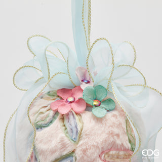 EDG Enzo De Gasperi Set 2 Decorazioni Uovo Fiocco da Appendere H20 cm