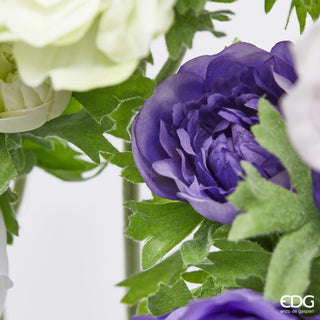 EDG Enzo De Gasperi Set 6 Rami Anemone con Foglie H45 cm