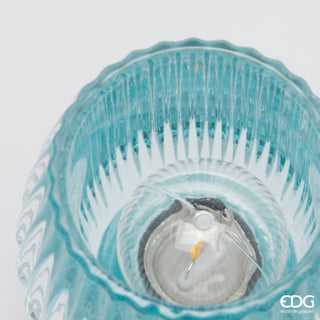 EDG Enzo De Gasperi Lampada da Tavolo Biforma Righe Light Blue