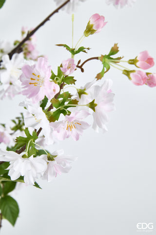 Künstlicher Pfirsichbaum von EDG Enzo De Gasperi mit Blättern und Vase, Höhe 185 cm