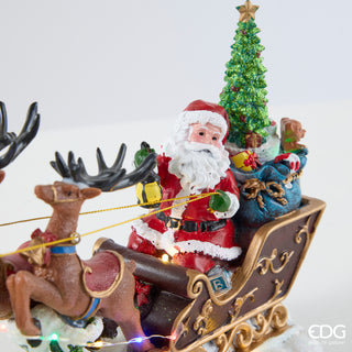 EDG Enzo De Gasperi Decoro Babbo con Slitta led 35X22 cm