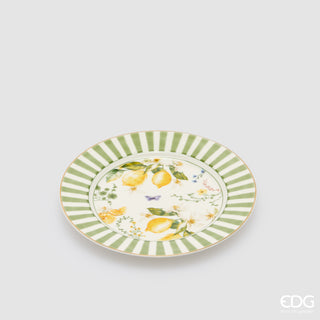 EDG Enzo De Gasperi Servizio Tavola 24 pz Limoni in Porcellana con Bordo oro 24K
