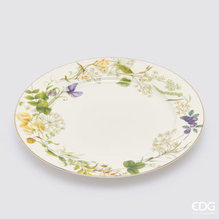 EDG Enzo De Gasperi Servizio Tavola 24 pz Fiori Mix in Porcellana con Bordo oro 24K