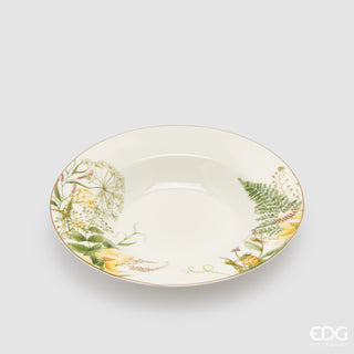 EDG Enzo De Gasperi Servizio Tavola 24 pz Fiori Mix in Porcellana con Bordo oro 24K