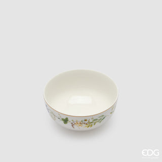 EDG Enzo De Gasperi Servizio Tavola 24 pz Fiori Mix in Porcellana con Bordo oro 24K