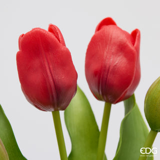 EDG Enzo De Gasperi Bouquet di Tulipani Real Touch x7 H30 cm Rosso