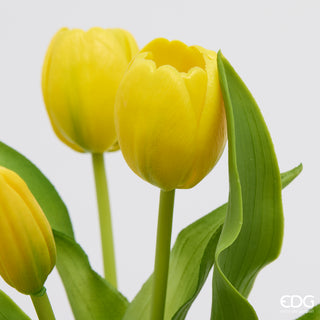 EDG Enzo De Gasperi Bouquet di Tulipani Real Touch x5 H 30 cm Giallo