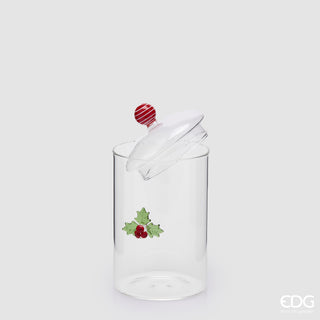 EDG Enzo de Gasperi Contenitore Natalizio Agrifoglio H19.5 cm