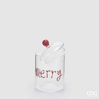 EDG Enzo de Gasperi Contenitore Natalizio Merry Christmas H16.5 cm