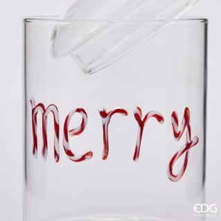 EDG Enzo de Gasperi Contenitore Natalizio Merry Christmas H16.5 cm