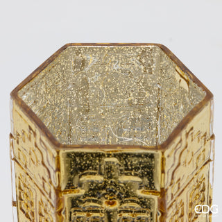 EDG Enzo De Gasperi Vase Maison Hexagonale Or H31 cm