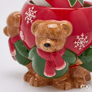 EDG Enzo De Gasperi Contenitore Orsi con Palla H25 cm in Ceramica