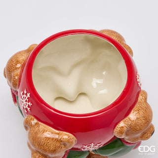 EDG Enzo De Gasperi Contenitore Orsi con Palla H25 cm in Ceramica