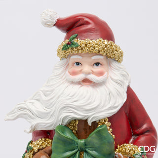 EDG Enzo De Gasperi Decorazione Natalizia Babbo Natale con Ghirlanda H37 cm
