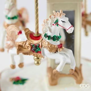 EDG Enzo De Gasperi Giostrina Carillon Cavallo H25 cm in Resina Rosso