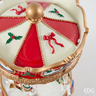EDG Enzo De Gasperi Giostrina Carillon Cavallo H25 cm in Resina Rosso