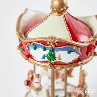 EDG Enzo De Gasperi Carillon Cavallo Giostra H17 cm Rosso