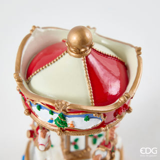 EDG Enzo De Gasperi Carillon Cavallo Giostra H17 cm Rosso