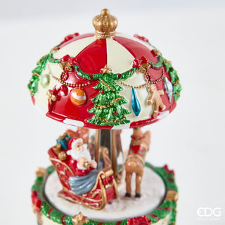 EDG Enzo De Gasperi Carillon Babbo con Slitta H17 cm in Resina