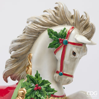 EDG Enzo De Gasperi Decoro Cavallo a Dondolo H37cm in Poliresina