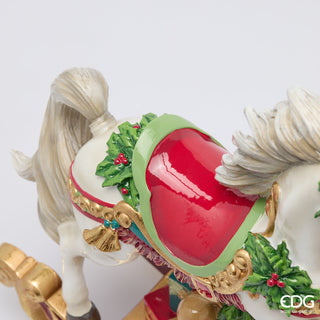 EDG Enzo De Gasperi Decoro Cavallo a Dondolo H37cm in Poliresina