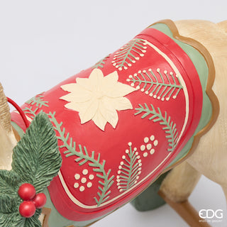 EDG Enzo De Gasperi Decoro Cavallo Xmas H57 cm in Poliresina