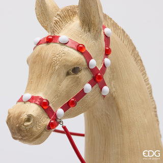 EDG Enzo De Gasperi Decoro Cavallo Xmas H57 cm in Poliresina